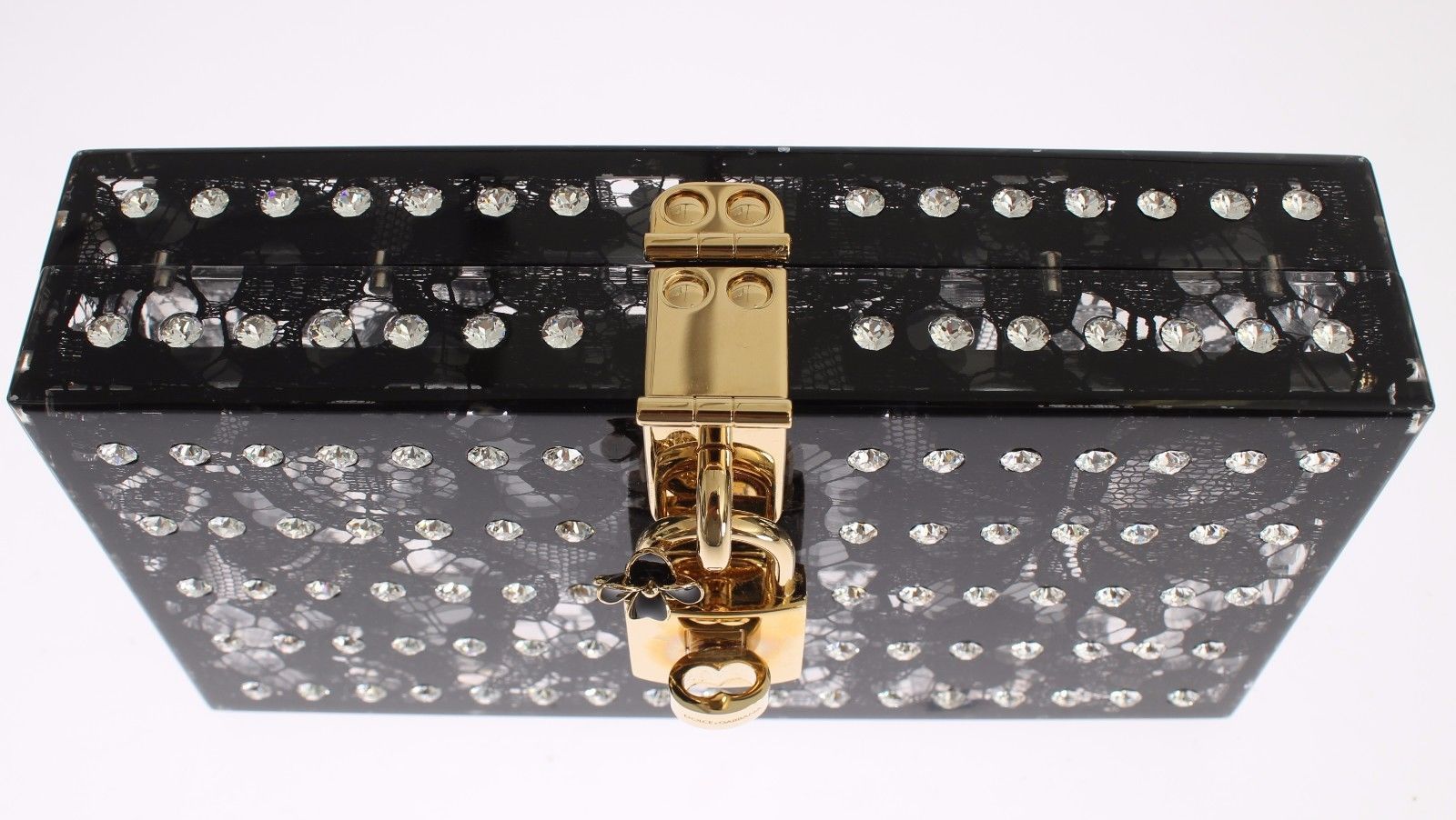 Purse BOX Plexi Floral Lace Crystal Da Sera Clutch