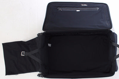 Luggage Bag Black Leather Travel Suitcase Trolley