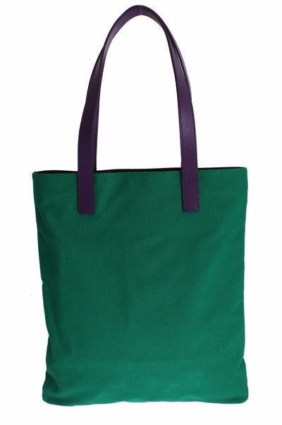 Green Denim Leather Hand Shoulder Travel Bag