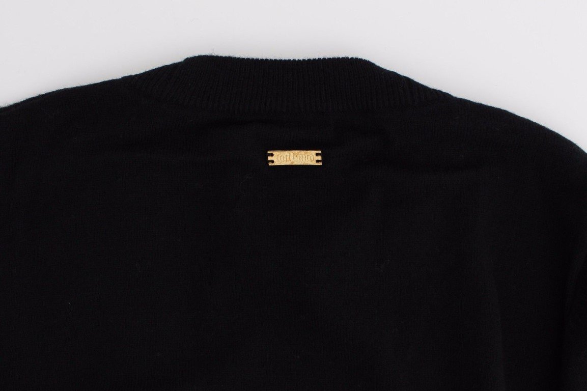 Black wool cardigan