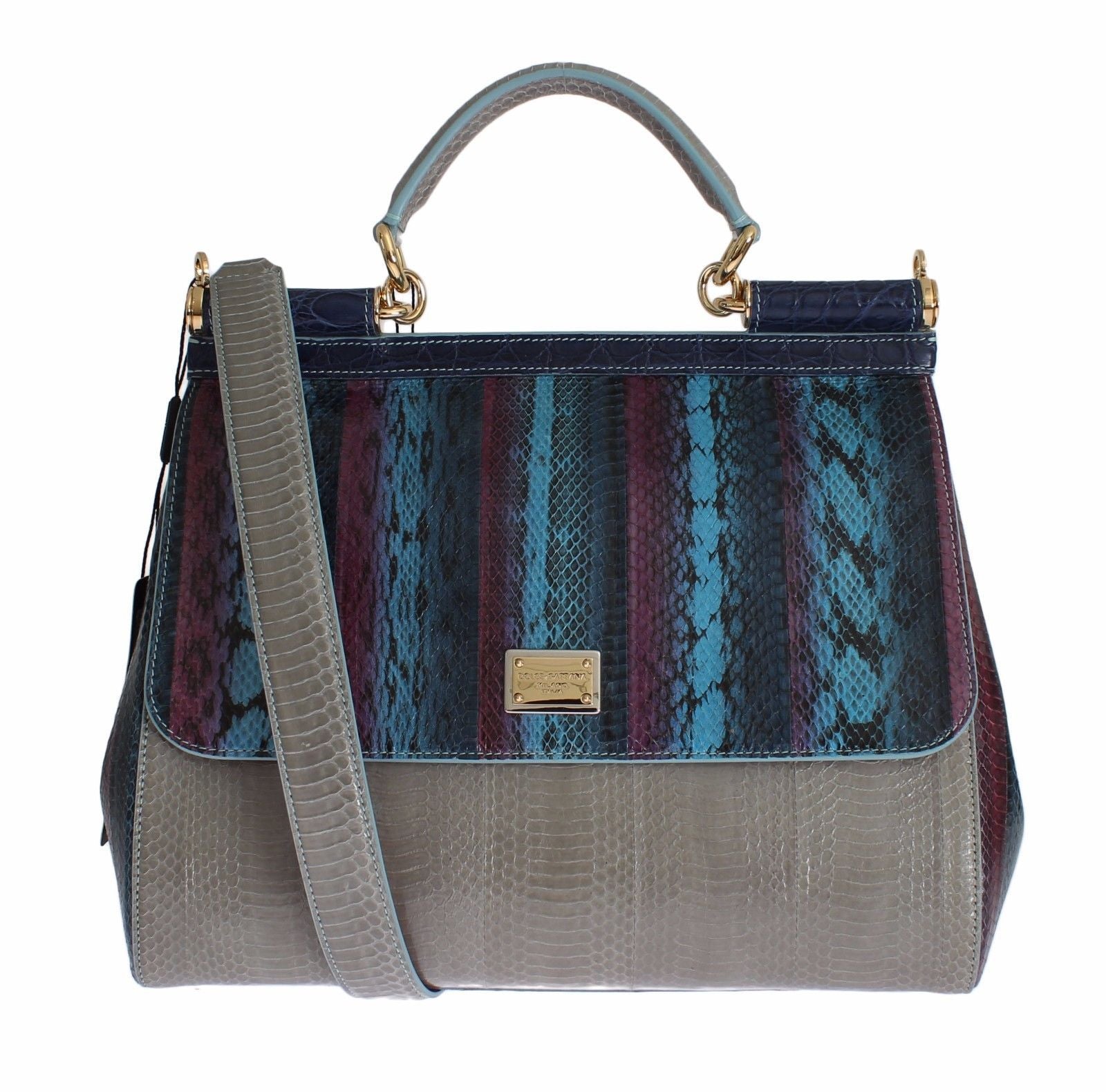 Multicolor Caiman Snakeskin Leather SICILY Hand Bag