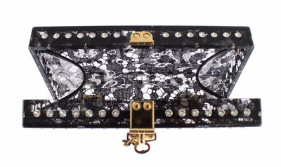 Purse BOX Plexi Floral Lace Crystal Da Sera Clutch