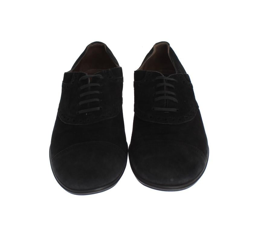 Black Leather Dress Derby Formal Shoes