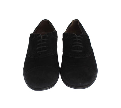 Black Leather Dress Derby Formal Shoes