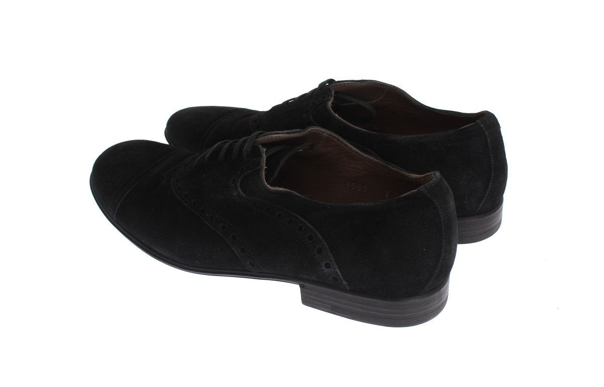Black Leather Dress Derby Formal Shoes