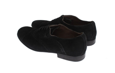 Black Leather Dress Derby Formal Shoes