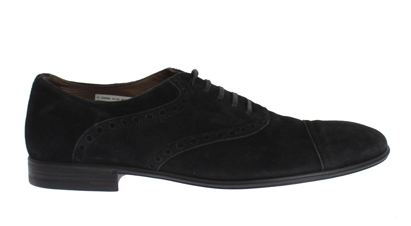 Black Leather Dress Derby Formal Shoes