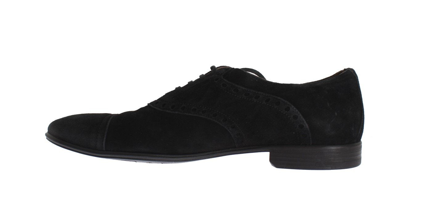 Black Leather Dress Derby Formal Shoes