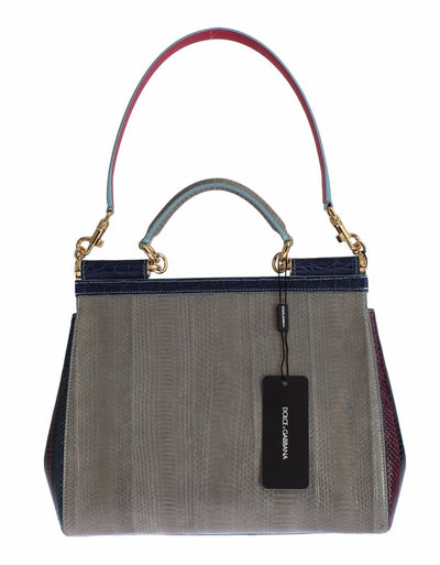 Multicolor Caiman Snakeskin Leather SICILY Hand Bag