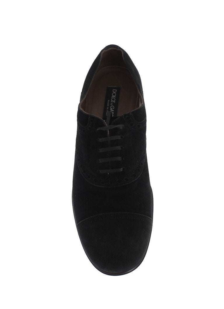 Black Leather Dress Derby Formal Shoes