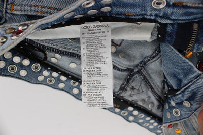 Crystal Roses Heart Embellished Jeans