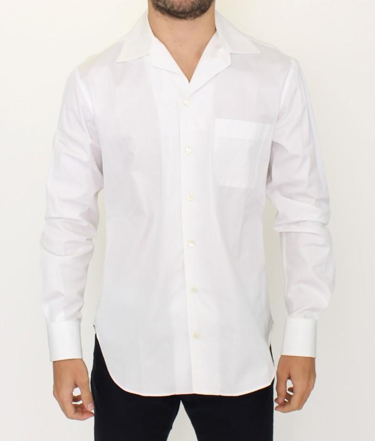 White Cotton Slim Fit Casual Shirt