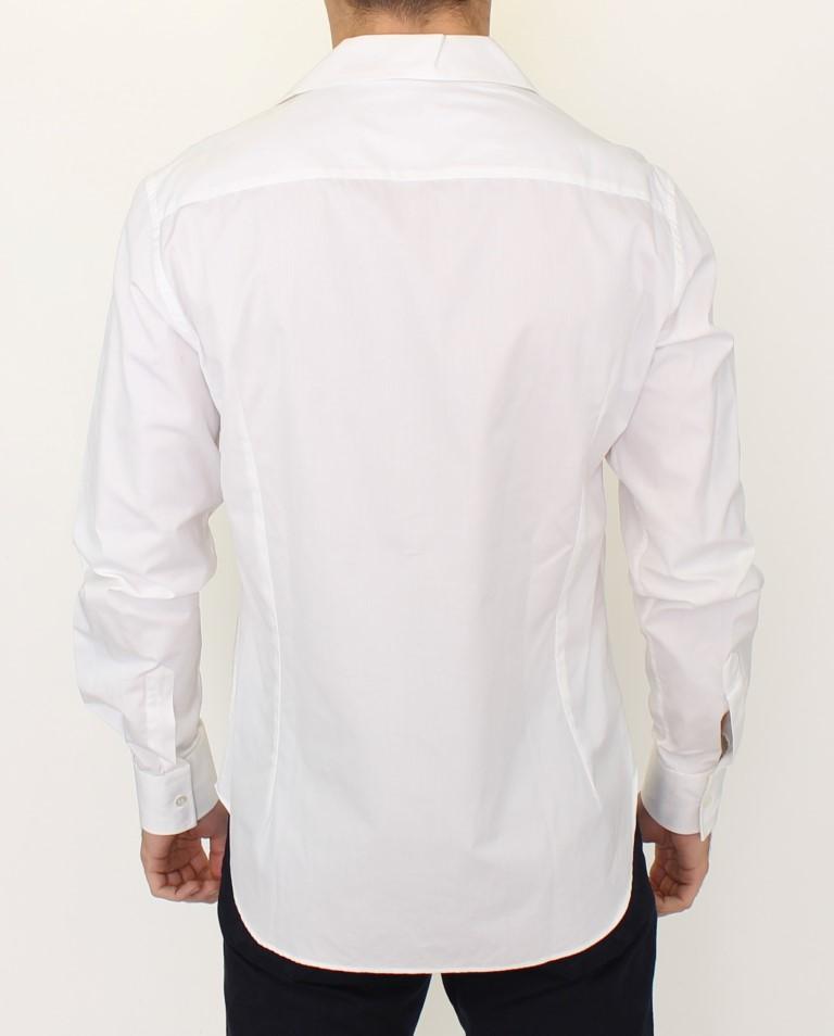 White Cotton Slim Fit Casual Shirt