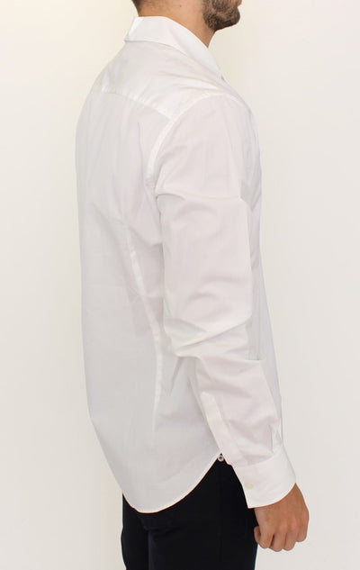 White Cotton Slim Fit Casual Shirt
