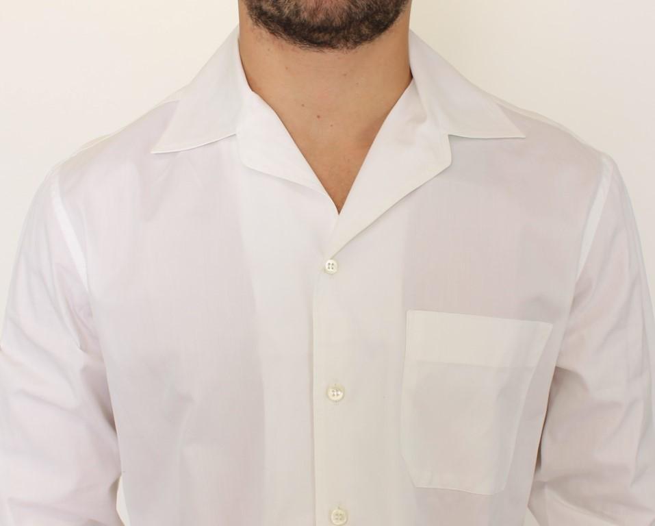 White Cotton Slim Fit Casual Shirt