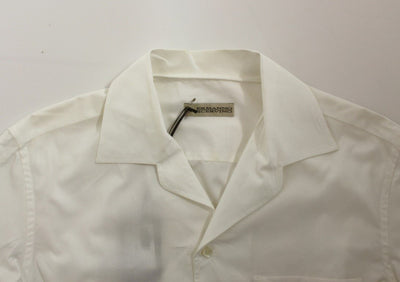 White Cotton Slim Fit Casual Shirt