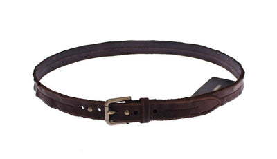 Brown Leather Logo Belt