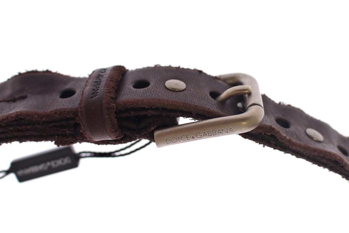 Brown Leather Logo Belt