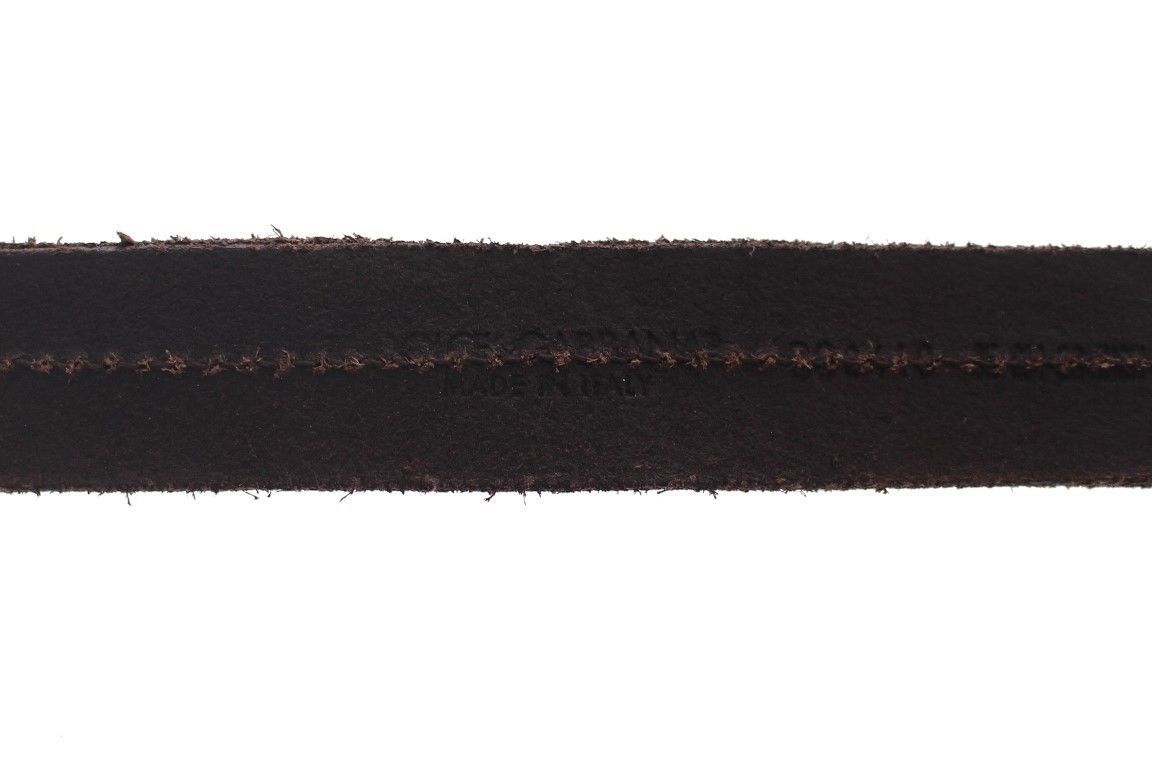 Brown Leather Logo Belt