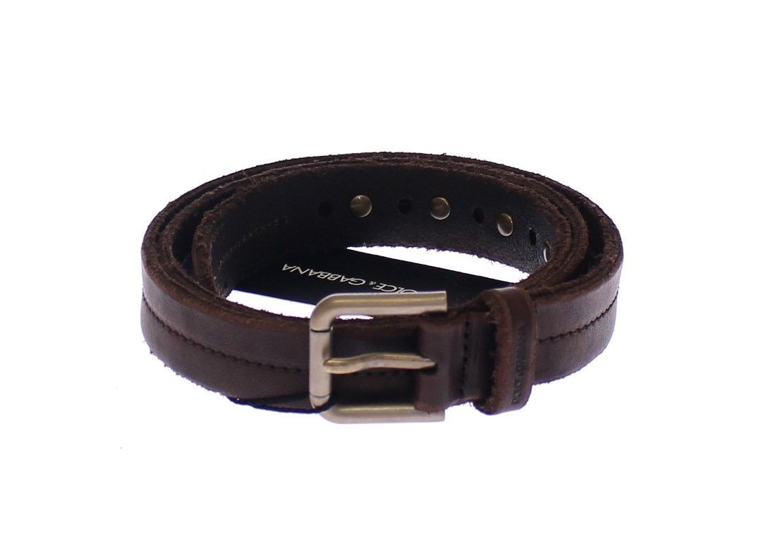 Brown Leather Logo Belt