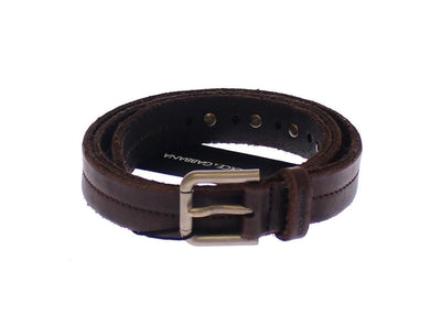 Brown Leather Logo Belt