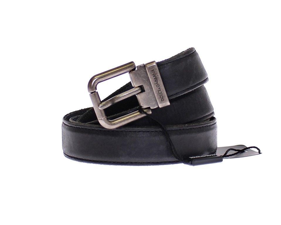 Black Leather Logo Belt