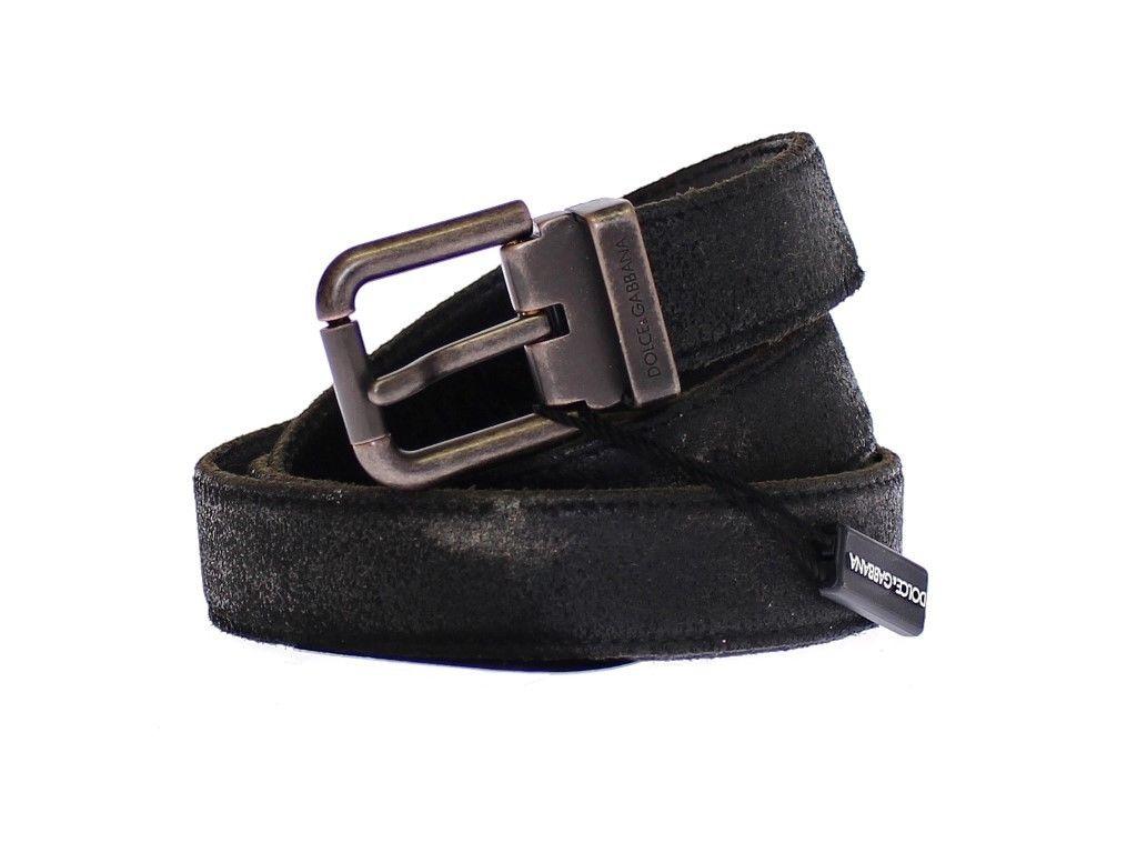 Black Leather Logo Belt