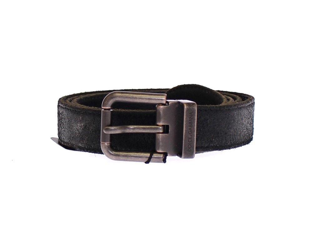 Black Leather Logo Belt
