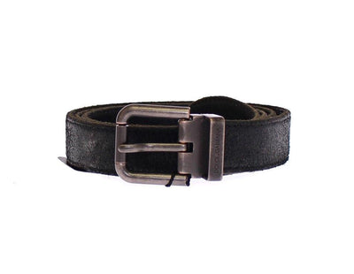 Black Leather Logo Belt