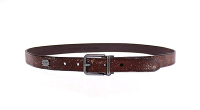 Brown Leather Logo Belt