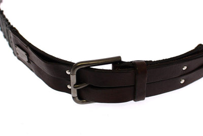 Brown Leather Logo Belt