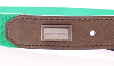 Green Leather Logo Belt