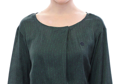 Green Zig Zag Logo 3/4 Sleeve Dress