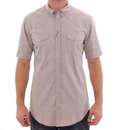 Beige Stretch Short Sleeve SICILIA Shirt
