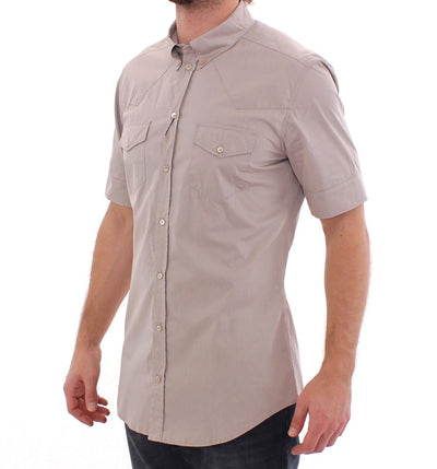Beige Stretch Short Sleeve SICILIA Shirt