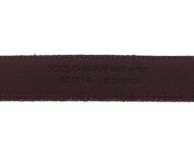 Brown Leather Logo Belt