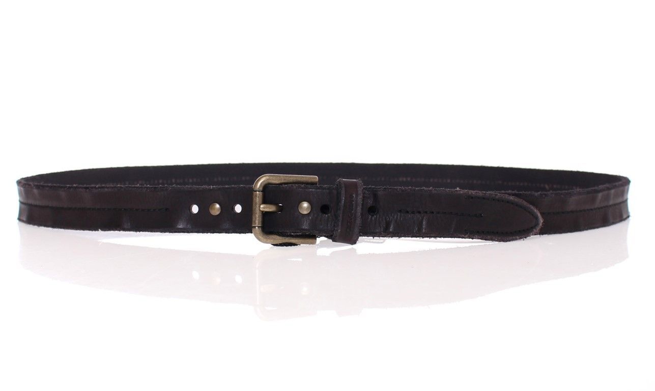 Black Leather Logo Belt
