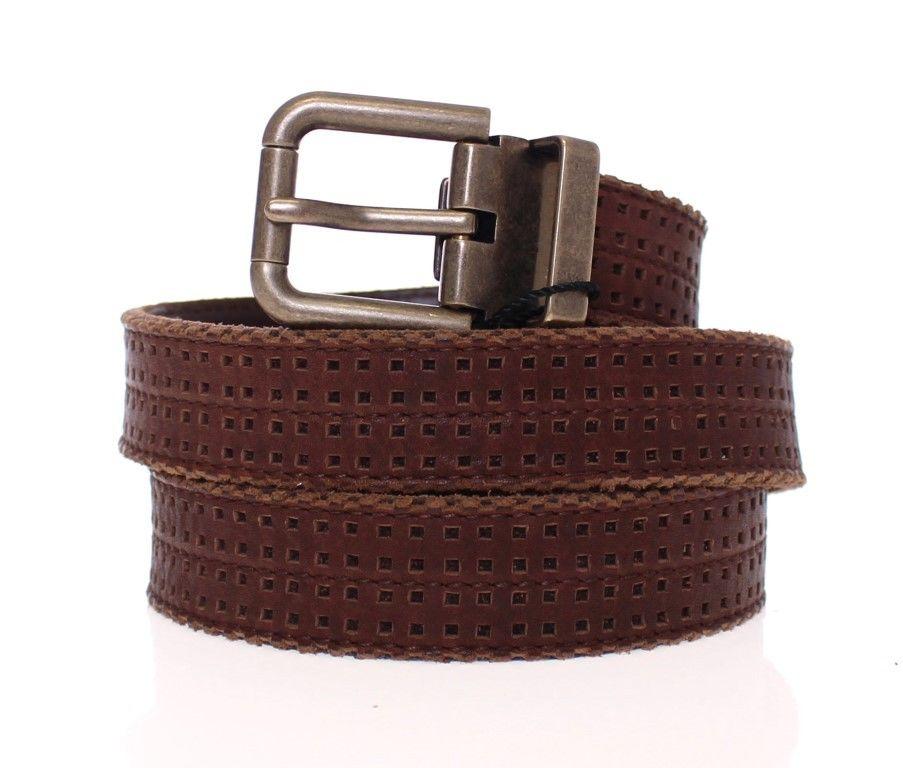 Brown Leather Logo Belt