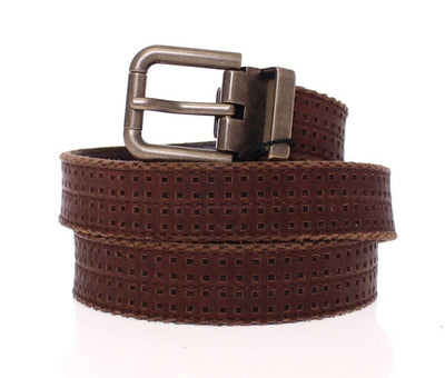 Brown Leather Logo Belt