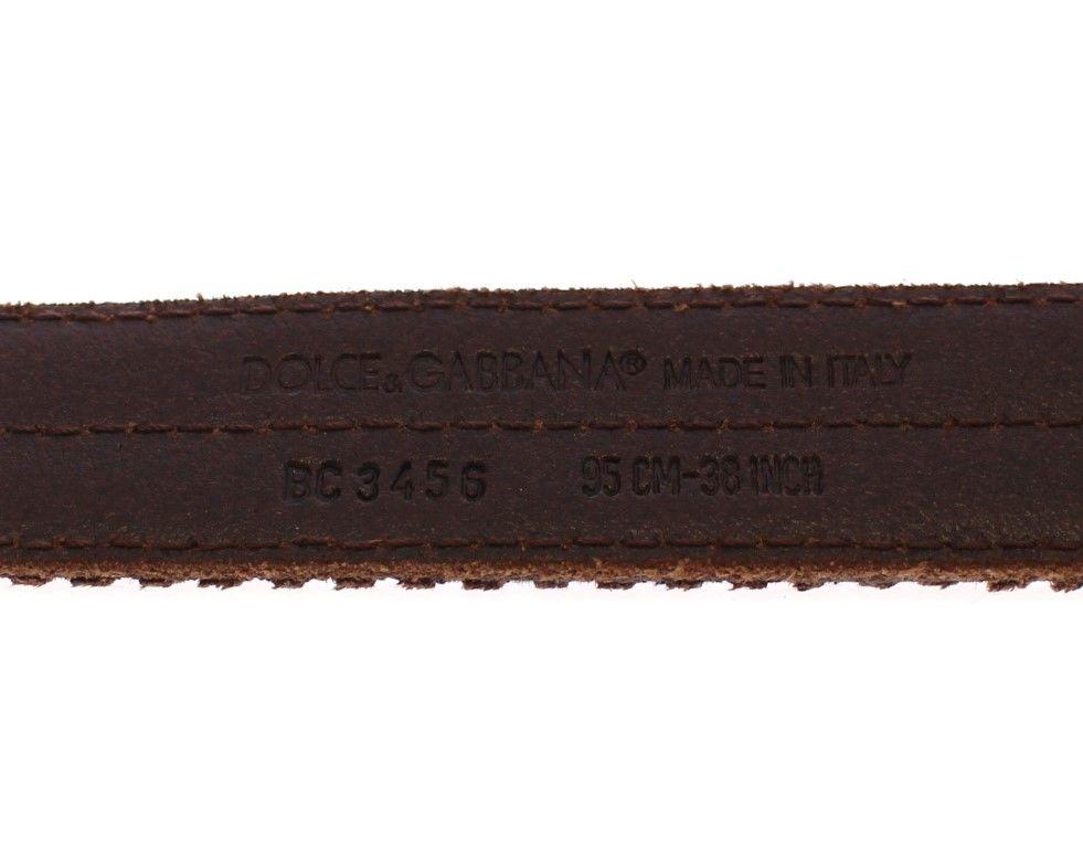 Brown Leather Logo Belt
