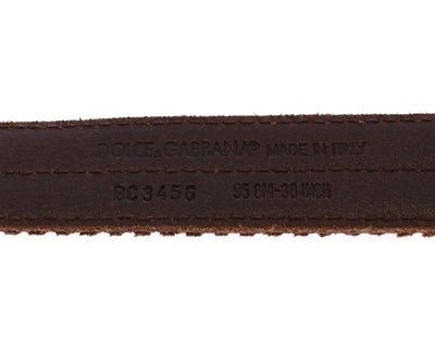 Brown Leather Logo Belt
