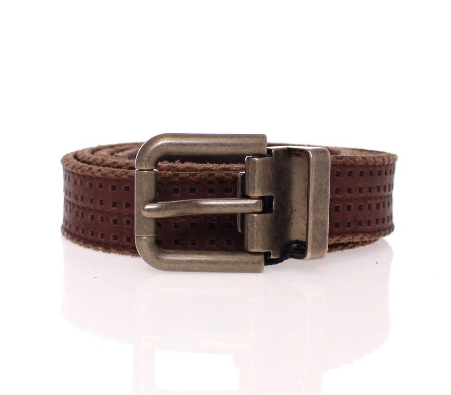 Brown Leather Logo Belt