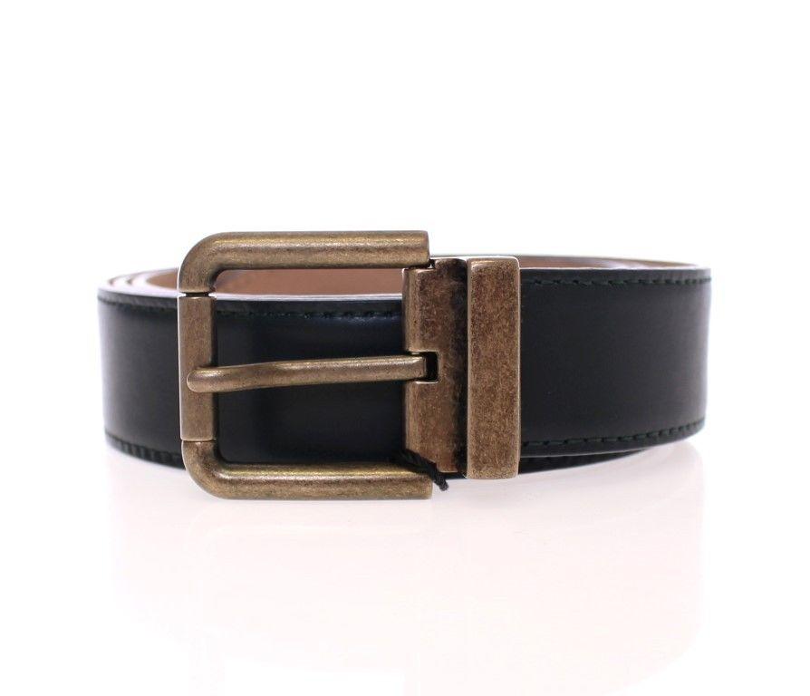 Green Leather Logo Belt