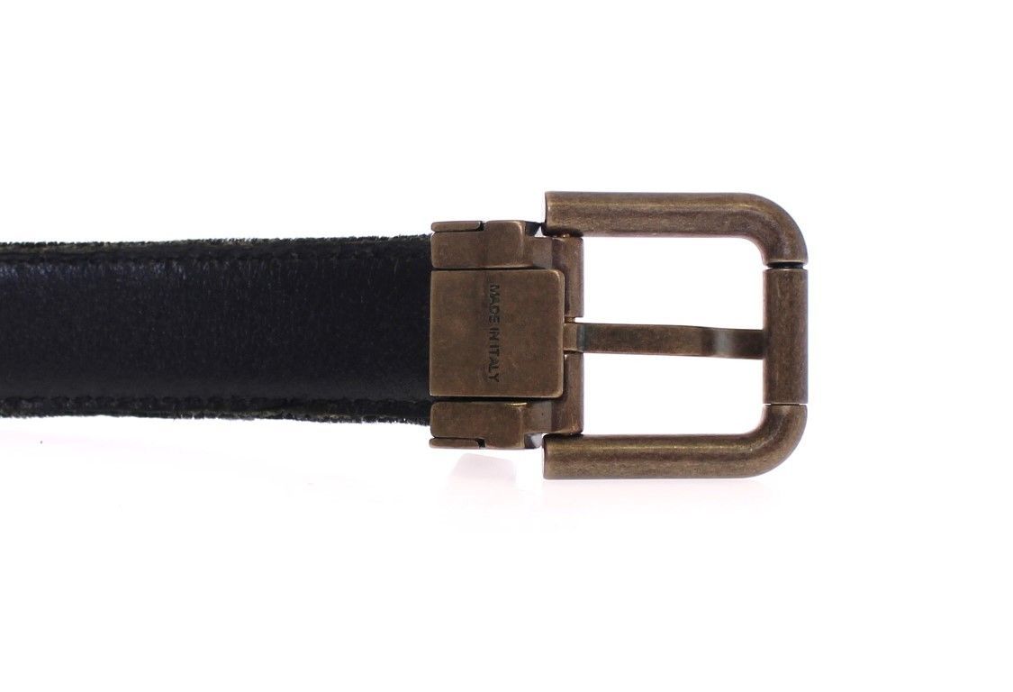 Black Viscose Logo Belt