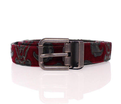 Red Velvet Baroque Leather Belt