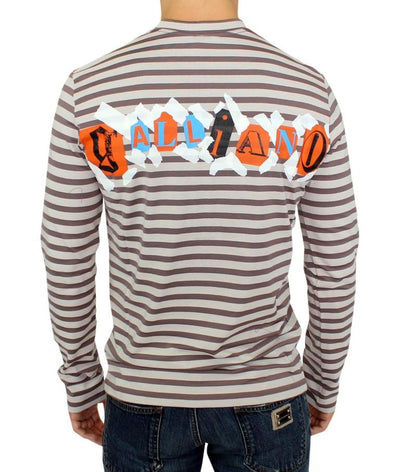 Brown striped cotton t-shirt