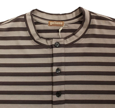 Brown striped cotton t-shirt