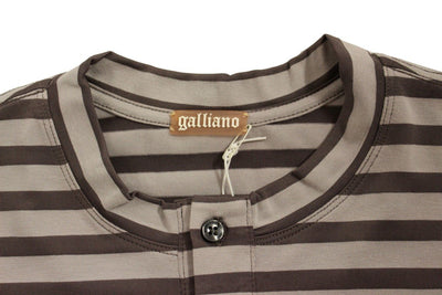 Brown striped cotton t-shirt