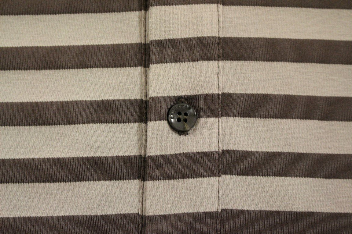 Brown striped cotton t-shirt