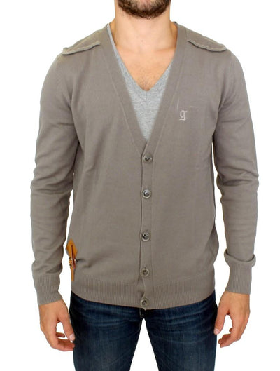 Gray wool cardigan sweater
